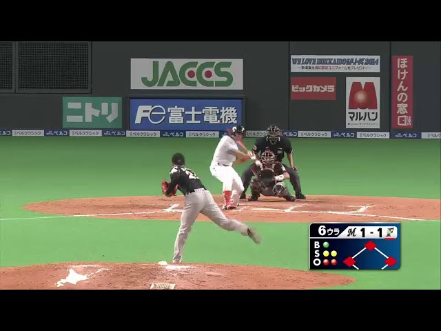 6回裏 マリーンズ2番手・内が好救援!! 二死満塁のピンチを脱する!!  2014/5/17 F-M