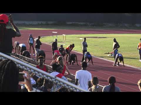Boys 60m Dash Heat 3 Orange and Black Indoor-Outdoor Challenge