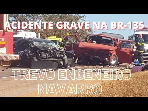Acidente Grave na BR-135 próximo o trevo da cidade de Engenheiro Navarro MG, INSCREVA-SE