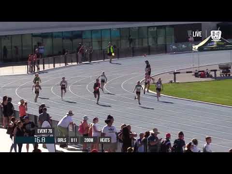 GIRLS U11 200M HEAT 3 - 2018 STATE TRACK AND FIELD CHAMPIONSHIPS // LAVicTV
