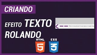 Criando Efeito Texto Rolando | HTML e CSS