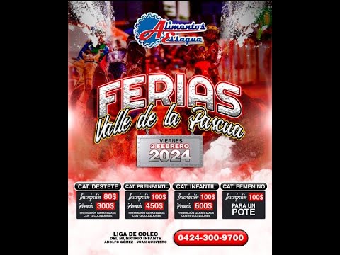 FERIAS VALLE DE LA PASCUA TOROS COLEADOS DIA 1 2/2/2024