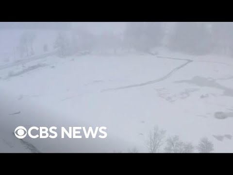 Drone video shows nor'easter bringing heavy snow to Massachusetts