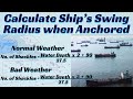 Calculate Ship S Swing Radius When Anchored Ll Turning Radius Ll Turning Circle Ll Drag Circle