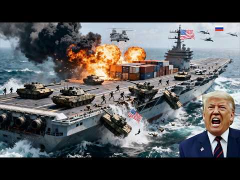 2 hours ago! A US aircraft carrier was brutally destroyed by 9 Russian SU-57 fighter jets!