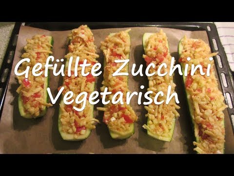 Gefüllte Zucchini - Vegetarisch / Fettarm / mit Gemüse - schnell, lecker, gesund