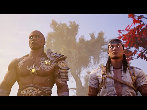 Geras saves the timeline restoring Liu Kang's power from the hourglass - Mortal Kombat 1