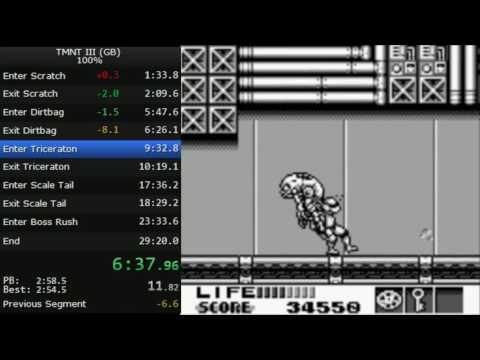 Teenage Mutant Ninja Turtles III: Radical Rescue (GB) 100% "World Record" in 28:55