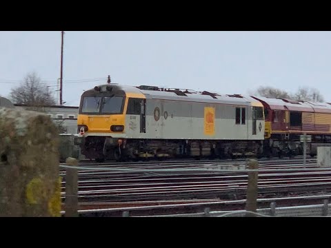 66155 with 92036 working 0M35 DB Cargo Fan A and B Sdgs - Dollands Moor Sdgs | 08/01/23