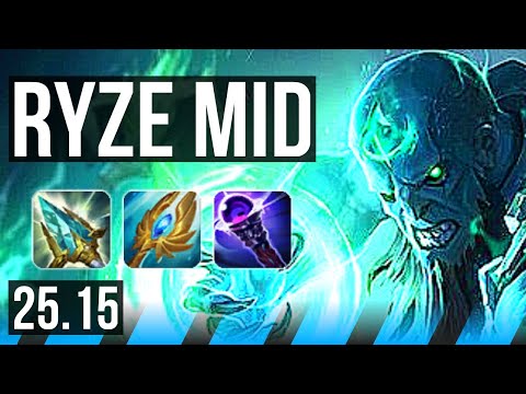RYZE vs JARVAN IV (MID) | Dominating | KR Master | 25.15