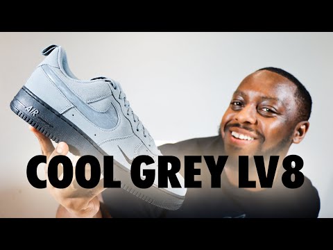 Air Force 1 Cool Grey Black LV8 On Foot Sneaker Review QuickSchopes 579 Schopes DZ4514 002