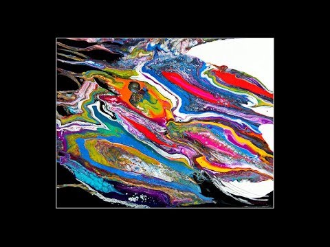 Glorious Colorful  Puddles Tipped Fluid Acrylics Poured Art-#3846-11.30.18
