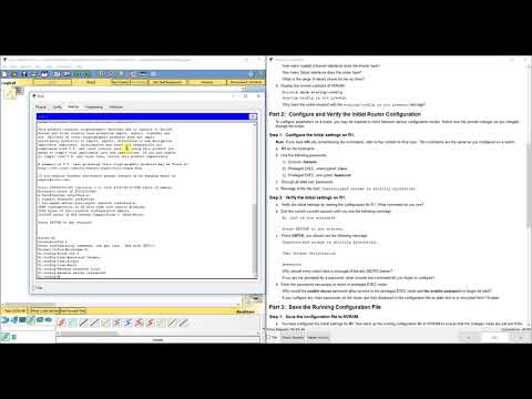 PKT 6.4.1.3 - Configure Initial Router Settings