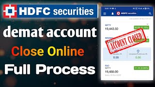 hdfc securities demat account closing online | how to close hdfc demat account online .