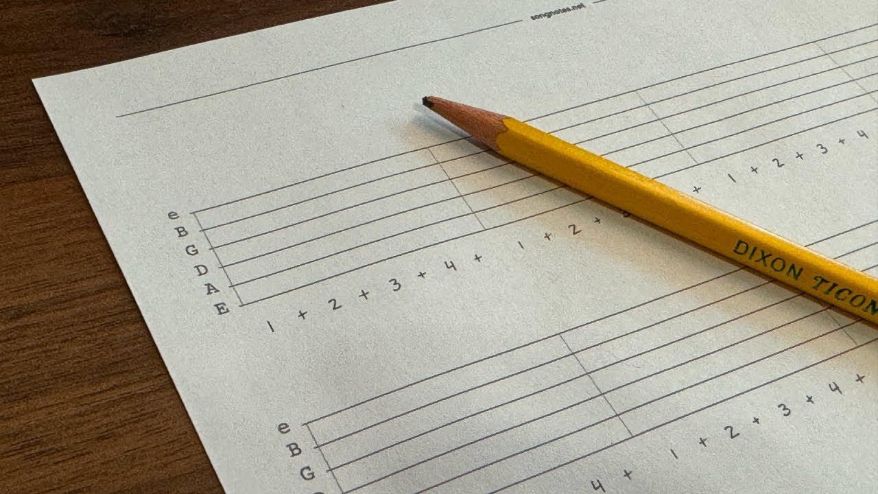 Video thumbnail for Blank Guitar Tab Template