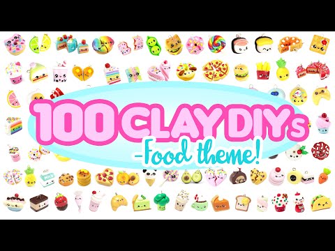 100 CLAY DIYs- FOOD theme! -Polymer Clay Compilation!