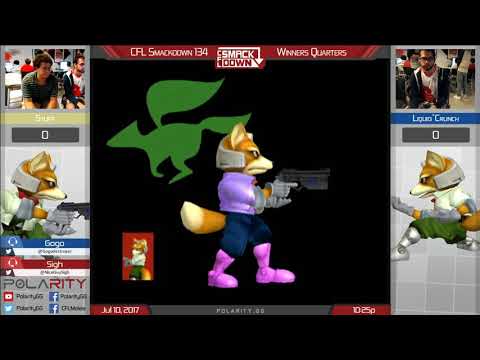 CFL Smackdown 134 Melee - Stuff (Fox) vs Liquid`Crunch (Blue) - Winners Quarters