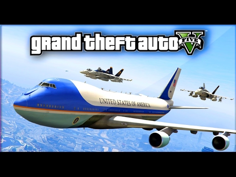AIR FORCE ONE GTA5 TRUMP ESCORT TO SANTISHORE