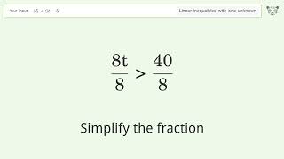 Solving Linear Inequalities: 35 is Smaller Than 8t-5