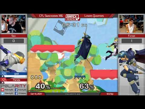 CFL Smackdown 146 Melee - Sigh (Sheik) vs Father (Marth) - Losers Quarters