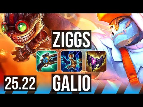 ZIGGS vs GALIO (MID) | 8/1/12, 2400+ games | EUW Master | 25.22