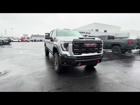 2026 GMC Sierra 2500HD Crew Cab Standard Box 4-Wheel Drive AT4X in Silver for sale at North Star Chevrolet Buick GMC in Cranbrook, BC