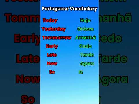 Learn Portuguese Vocabulary #learnportuguese #europeanportuguese #shorts
