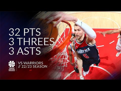 Kristaps Porzingis 32 pts 3 threes 3 asts vs Warriors 22/23 season