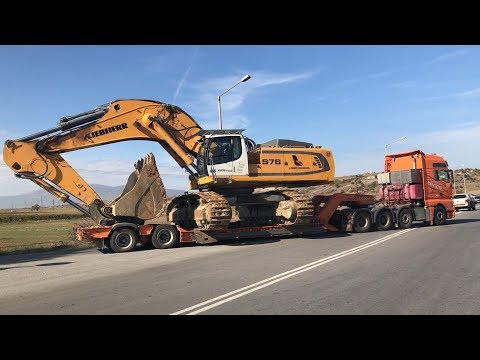 Transporting The Liebherr 976 Excavator By Side - Sotiriadis/Labrianidis Mining Works
