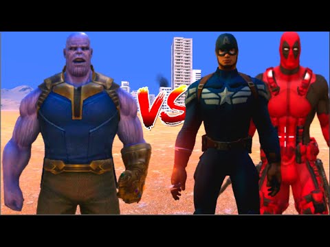 100 Thanos vs 1000 Captain america and 1000 Deadpool (Marvel vs Marvel)