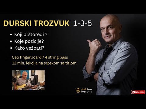 Prstoredi osnovnog C dur arpeđa trozvuka 1-3-5 za četvorožičnu bas gitaru.