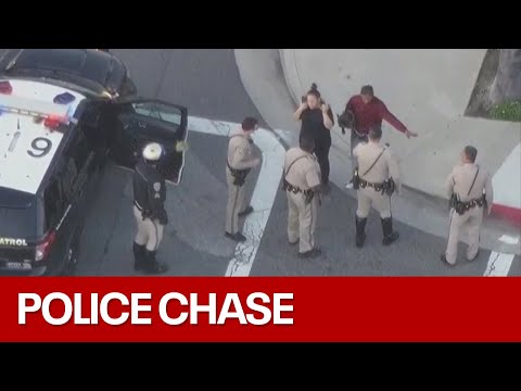 Pursuit involving suspected DUI driver underway in Los Angeles area