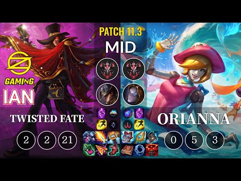 OZ Ian Twisted Fate vs Orianna Mid - KR Patch 11.3