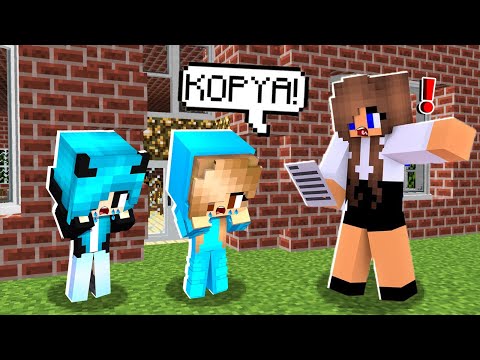 İLAYDA VE YENİ KIZ KARDEŞİM OKULDA KOPYA ÇEKTİ -Minecraft