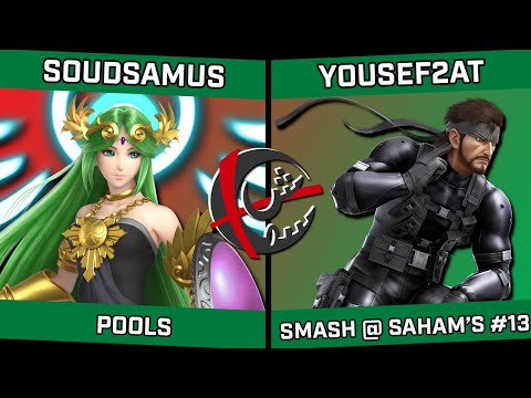 Soudsamus (Palutena/Donkey Kong/Roy) vs Yousef2AT (Snake) - Smash @ Saham's #13