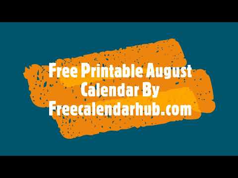 Free Printable August Calendar By Freecalendarhub com