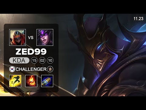 Zed Mid vs Syndra - KR Challenger - Preseason 12 Patch 11.23