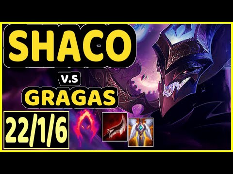 CHASESHACO (SHACO) vs GRAGAS - 22/1/6 KDA JUNGLE GAMEPLAY - NA Ranked GRANDMASTER