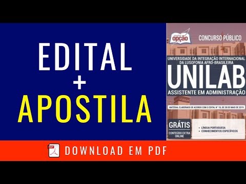 Download Apostila Concurso UNILAB 2019 Grátis - Edital Publicado!