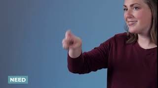 Learn How to Sign Need in ASL | LearnHowToSign.org