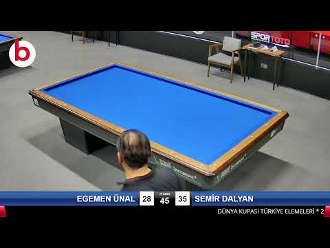 EGEMEN ÜNAL & SEMİR DALYAN Bilardo Maçı - DÜNYA KUPASI TÜRKİYE ELEMELERİ-2.TUR