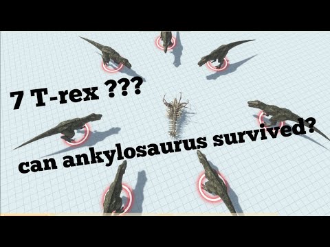 T-rex vs ankylosaurus (upgrade) can it survived ? animal revolt battle simulator