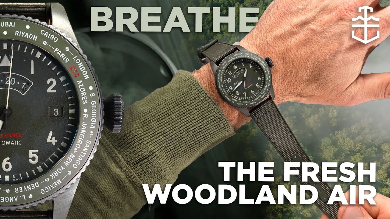 The IWC Pilot's Watch Timezoner TOP GUN Woodland adds colour to the complication