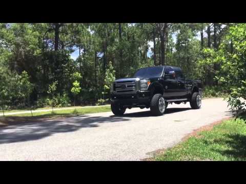 Ford 2015 F250 CUSTOM FUEL WHEELS 22x14 MODIFIED TOYO TIRES BLACK BDS SUSPENSION