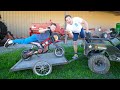 Hudson Hauls Kids Motorcycle With Army Truck Tractors For Kids