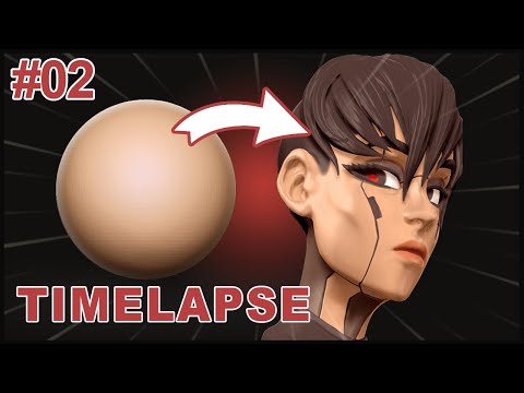 I MADE A CHARACTER FROM CYBERPUNK IN  3D !!  TIMELAPSE #02