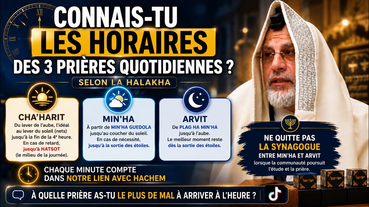 🕰️ Connais-tu les horaires exacts des 3 prières quotidiennes ?