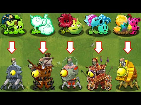 Plants vs Zombies 2 mod - Random 6 Team Plants Max Level Attack PvZ2 All Final Bosses Fight!