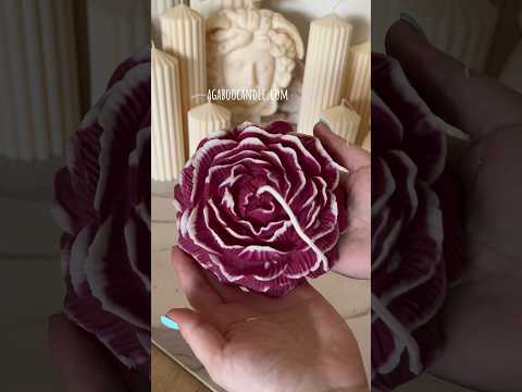 Huge Peony candle with Magenta color 💐 #candles #candlecrafts #diy #diycandles #art