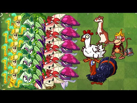 50 Plants M200 Vs Team Zombie Animal LEVEL 20 - Who Will Win? - Pvz 2 Challenge